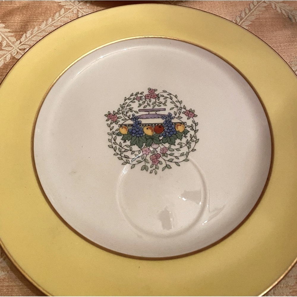Lenox Somerset Snack Plates Yellow and White Set of 6